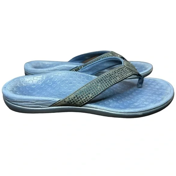 Vionic Tide Rhinestone Thong Sandals Size 7 Navy - Picture 5 of 10
